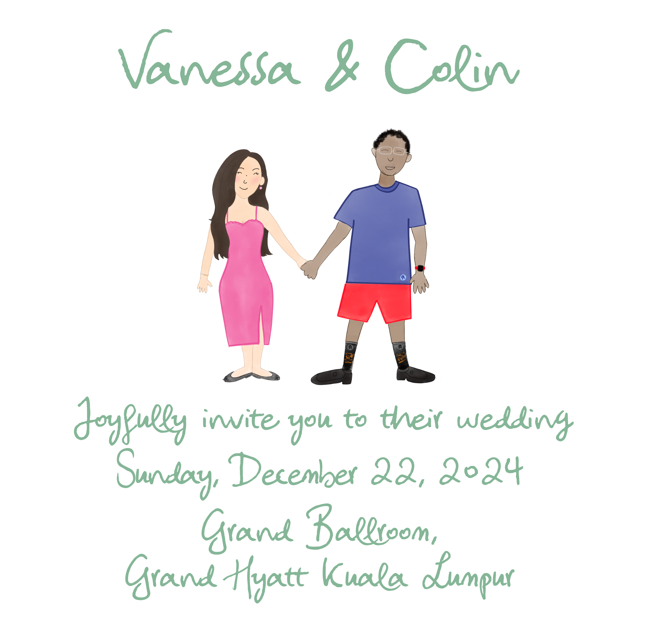Vanessa and Colin Joyfully Invite You To Their Wedding on 22 December 2024 at the Grand Hyatt Kuala Lumpur